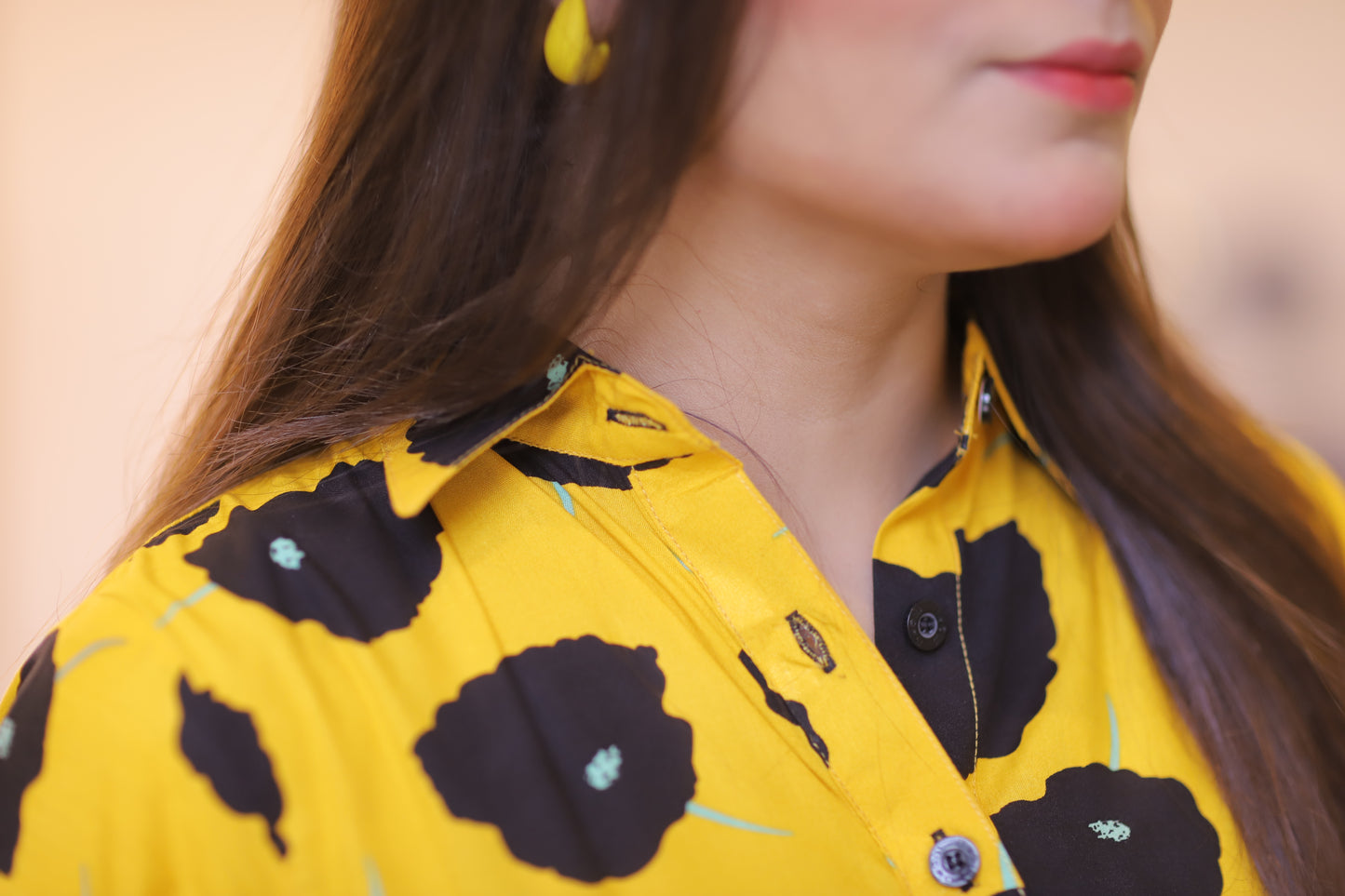 YELLOW DOTED LONG FROK