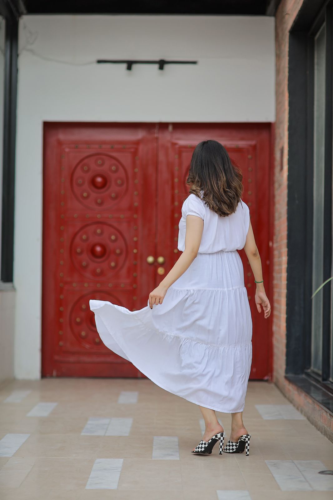 WHITE PRINTED SKIRT SHIRT