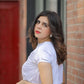 WHITE PRINTED SKIRT SHIRT
